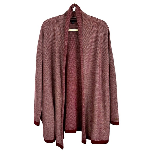 Tommy Hilfiger open cardigan pockets maroon Sz XL - Picture 1 of 8